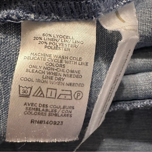 LOFT - Women’s XLL Chambray Ruffle Tie Neck Tiered Swing Dress (a4 - Picture 8 of 8